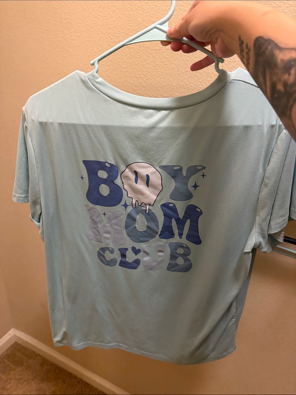 Boy Mom Club Light Blue Graphic Men’s Shirt